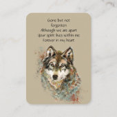 メモリカードウォーター色オオカミ動物 名刺 (裏面)