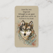 メモリカードウォーター色オオカミ動物 名刺 (裏面)