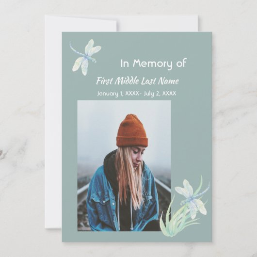 メモリカードウォーター色トンボ 招待状 (正面)