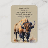 メモリカードウォーター色バイソン動物 名刺 (裏面)