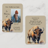 メモリカードウォーター色バイソン動物 名刺 (正面/裏面)