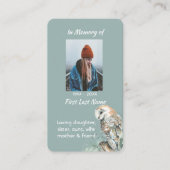 メモリカードウォーター色バーンフクロウ鳥 名刺 (正面)