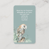 メモリカードウォーター色バーンフクロウ鳥 名刺 (裏面)