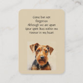 メモリカードエアデールテリア犬のオーナー 名刺 (裏面)