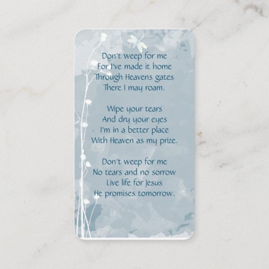 メモリカードトンボ白花 名刺 (裏面)