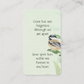 メモリカードメモリ《鳥》アメリカゴガラ春ツリー 名刺 (裏面)