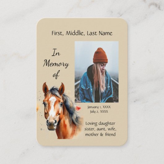 メモリカード馬好き所有者 名刺 (正面)