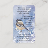 メモリカード《鳥》アメリカゴガラ鳥 名刺 (裏面)