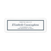 メモリクラシックーシンプルタイポグラフィ差出人住所 ラベル (正面)
