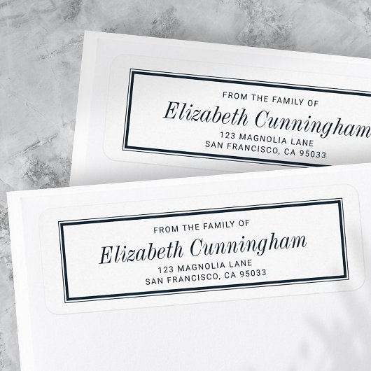 メモリクラシックーシンプルタイポグラフィ差出人住所 ラベル