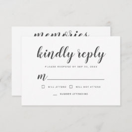 メモリシンプルアルの草深い思い出の親切な返信 出欠カード