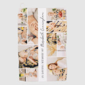 メモリシンプルアルモダンミニマル10フォトコラージュ ゴルフタオル (正面)