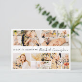 メモリシンプルアルモダンミニマル10フォトコラージュ サンキューカード (スタンド正面)