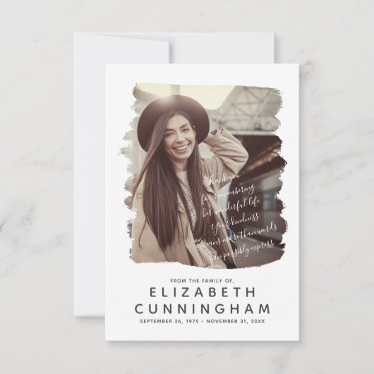 メモリシンプルーとモダンフォトフレーム サンキューカード (正面)