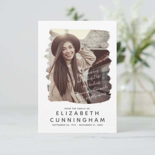 メモリシンプルーとモダンフォトフレーム サンキューカード (スタンド正面)