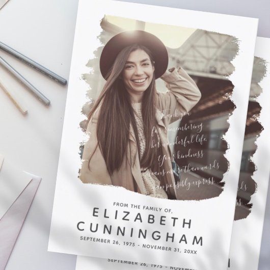 メモリシンプルーとモダンフォトフレーム サンキューカード