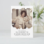 メモリシンプルーモダンフレームカスタム写真 サンキューカード (スタンド正面)