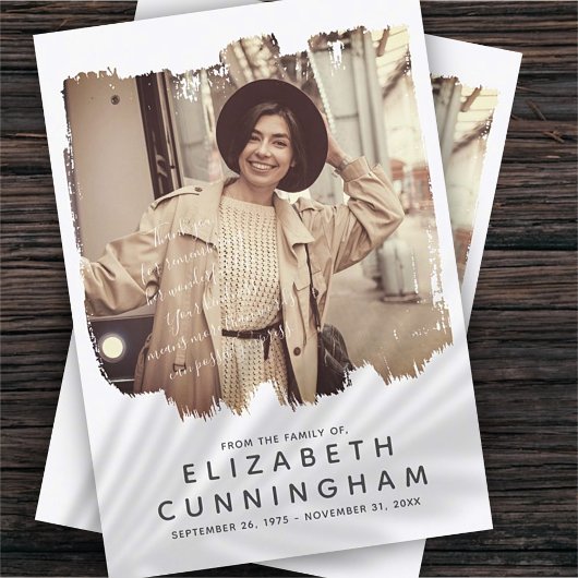 メモリシンプルーモダンフレームカスタム写真 サンキューカード