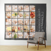 メモリシンプルーモダンミニマル25フォトコラージュ タペストリー (インサイチュ(横))