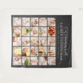 メモリシンプルーモダンミニマル25フォトコラージュ タペストリー (正面(横))