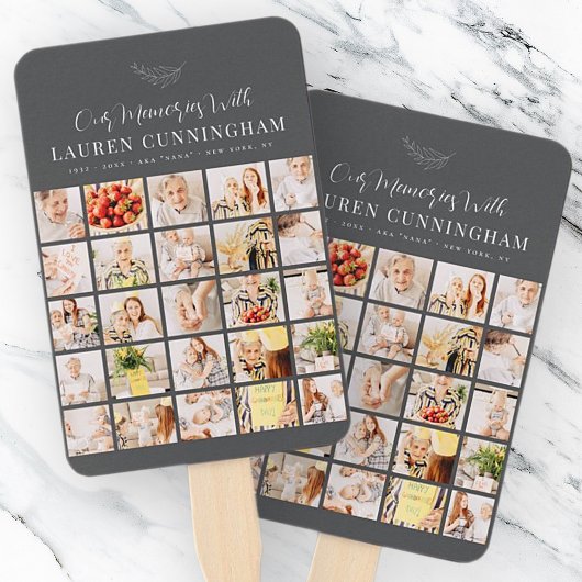 メモリシンプルーモダンミニマル25フォトコラージュ ハンドファン