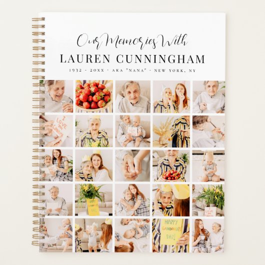 メモリシンプルーモダンミニマル25フォトコラージュ プランナー手帳 (正面)