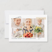 メモリシンプルーモダン祈りの言葉7フォトグリッド サンキューカード (正面)