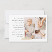 メモリシンプルーモダン祈りの言葉7フォトグリッド サンキューカード (裏面)