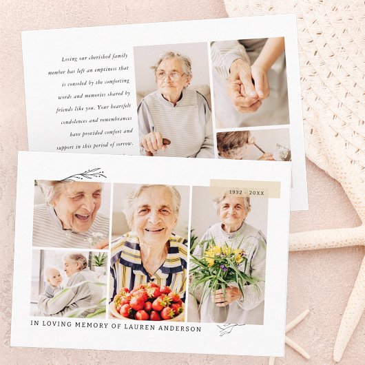 メモリシンプルーモダン祈りの言葉7フォトグリッド 名刺