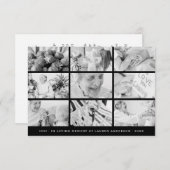 メモリシンプルーモダン9枚グリッド祈りの言葉 サンキューカード (正面/裏面)