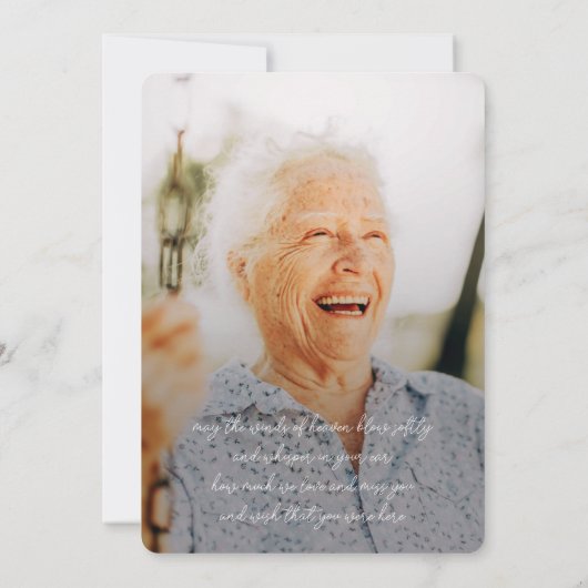 メモリシンプルーモダン・フォーエバーハート写真 サンキューカード (裏面)