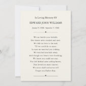 メモリパーソナライズされたアルカーカスタムド悔やみや弔慰 サンキューカード (裏面)