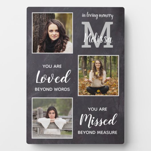 メモリパーソナライズされたアル3フォトモノグラム記念 フォトプラーク (正面)