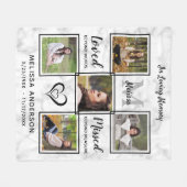 メモリパーソナライズされたー愛のメモリーフォトコラージュ フリースブランケット (正面(横))