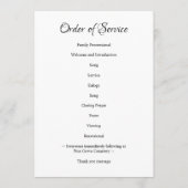 メモリパーソナライズされたー8写真奉仕葬儀 プログラム (裏面)