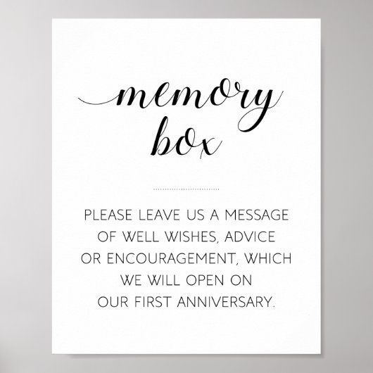 メモリボックスエレガントなウェディングゲストブックサイン ポスター (正面)