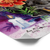 メモリマップズオータムビベス子猫スカル絵画ズ ポスター (角)