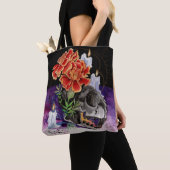 メモリマップズオータムビーブ子猫スカル絵画ズポスト トートバッグ (クローズアップ)