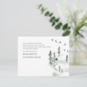 メモリモダンアル水彩緑の松林 サンキューカード (スタンド正面)