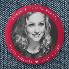 メモリモダンアル |ピンクの葬儀写真の献上品 缶バッジ