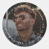 メモリモダンアル | 葬式の献上品の写真 ラウンドシール (正面)