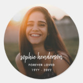 メモリモダンアル | Forever Loved Funeral Tribute ラウンドシール (正面)