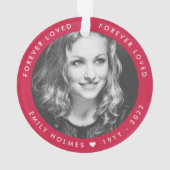 メモリモダンアル | Pink Forever Loved Photo Tribute オーナメント (裏面)