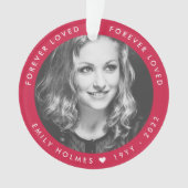 メモリモダンアル | Pink Forever Loved Photo Tribute オーナメント (正面)