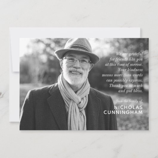 メモリモダンエレガントカスタムーの写真とメッセージ (正面)