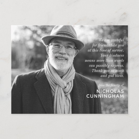 メモリモダンエレガントカスタムーの写真とメッセージ ポストカード (正面)