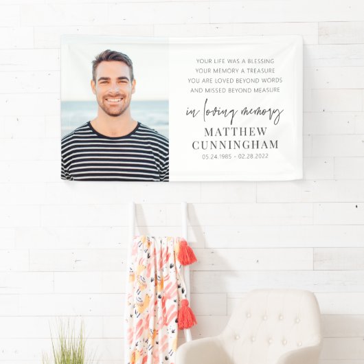 メモリモダンエレガントシンプルーのシック写真 横断幕 (インサイチュ)