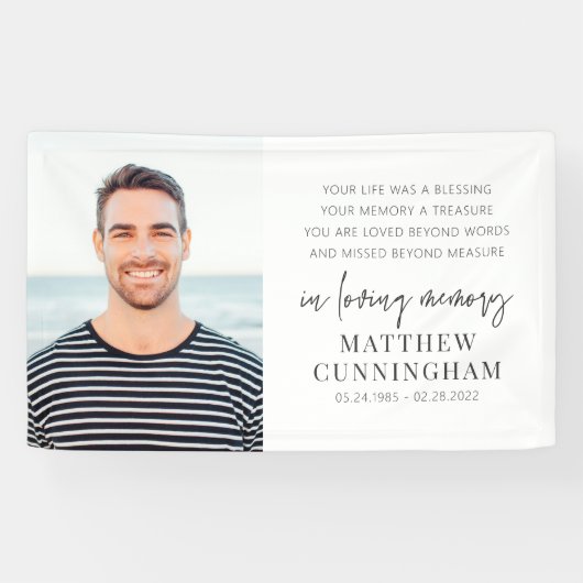 メモリモダンエレガントシンプルーのシック写真 横断幕 (横)