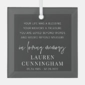 メモリモダンエレガントシンプルーCHIC ガラスオーナメント (正面)