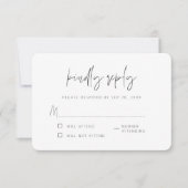 メモリモダンシンプルルCHIC Kind Reply 出欠カード (正面)